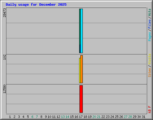 Daily usage for December 2025