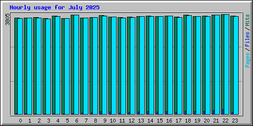 Hourly usage for July 2025
