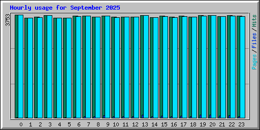 Hourly usage for September 2025