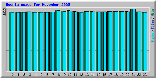 Hourly usage for November 2025