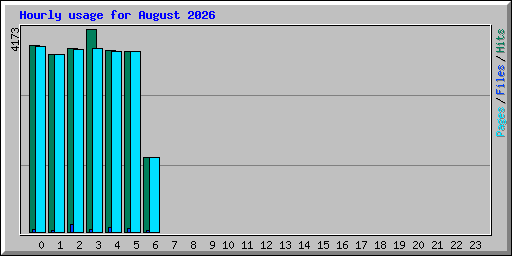 Hourly usage for August 2026